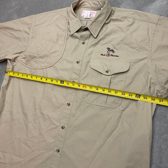 C.C. Filson Padded Shooting Shirt Mens XXL Beige Short Sleeve Made in USA - Picture 6 of 8